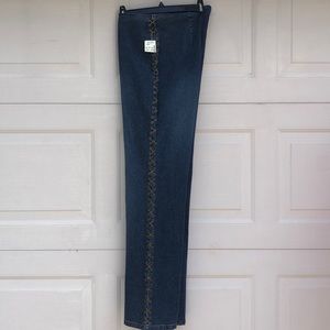 A. M. I. JEANS SIZE 14 HIPPIE HOBO STRETCH NEW!